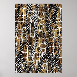 Poster An abstract design that transforms an animal skin