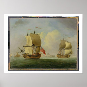 Poster An English Sloop and a Frigate in a Light Breeze (