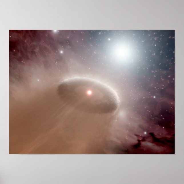 Poster An O-star just behind a young, cooler star (Frente)