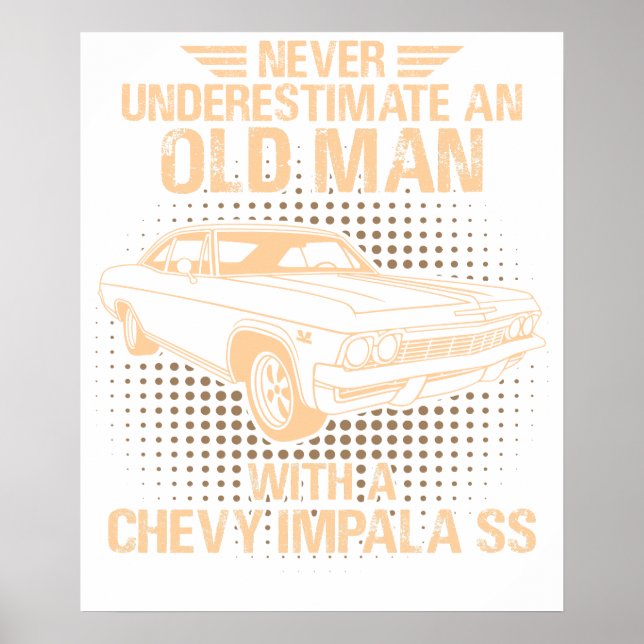 Poster An Old Man Chevrolet Impala Ss 1965 (Frente)