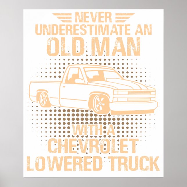 Poster An Old Man Chevrolet Lowered Truck Vector (Frente)