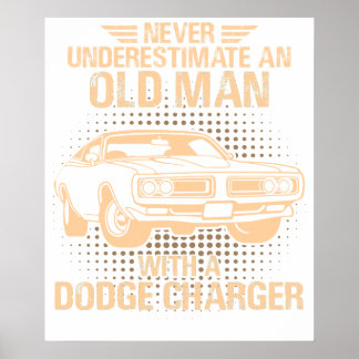 Poster An Old Man Dodge Charger 1971