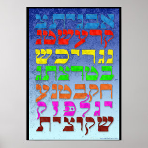 Poster Ana b"Koach ~ Letras Iniciais ~ Cores do amanhecer