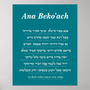 Poster Ana Beko'ach - nome de letra 42 do deus