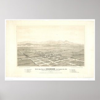Poster Anaheim, CA. Mapa Panorâmico (0025A) - Não restaur