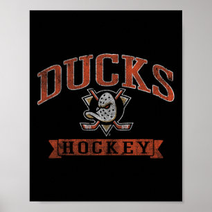 Poster Anaheim Ducks Hockey Vintage Preto Nhl Licenciado