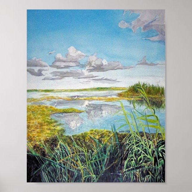 Poster Anahuac, Texas Watercolor Image (Frente)