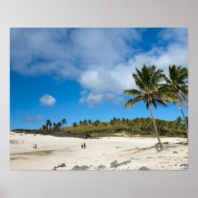 Poster Anakena, Rapa Nui, Ilha de Páscoas, Chile (Frente)