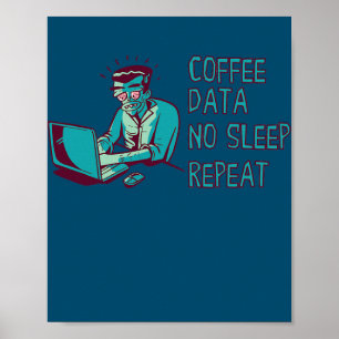 Poster Analista de Dados Café Dados Engenheiro Sonolento