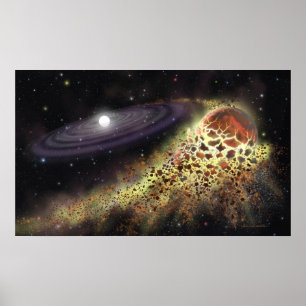 Pôster Anão branco que Shredding um planeta