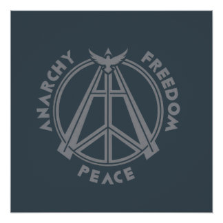 Pôster Anarquia, Liberdade e Paz: Símbolo da Anarquia Mod