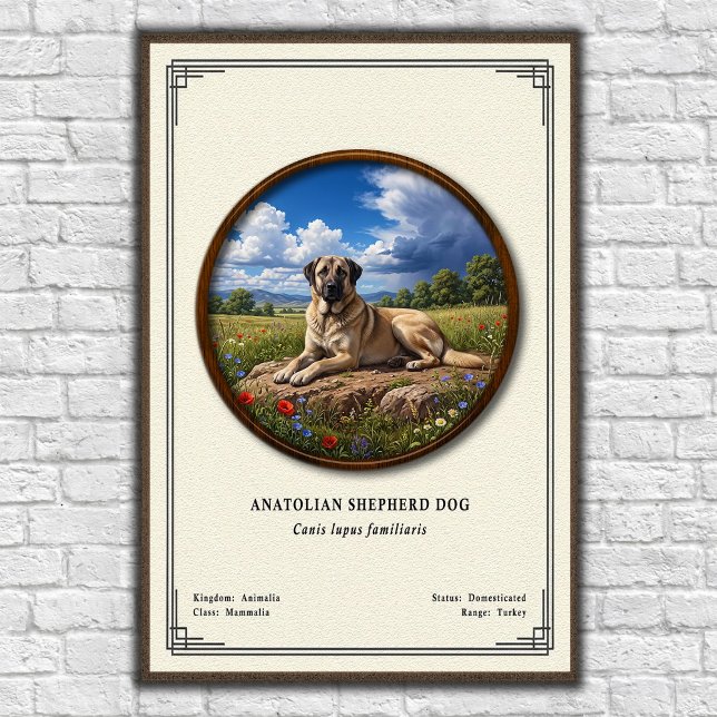 Poster Anatolian Shepherd Dog Zoology Series (Criador carregado)