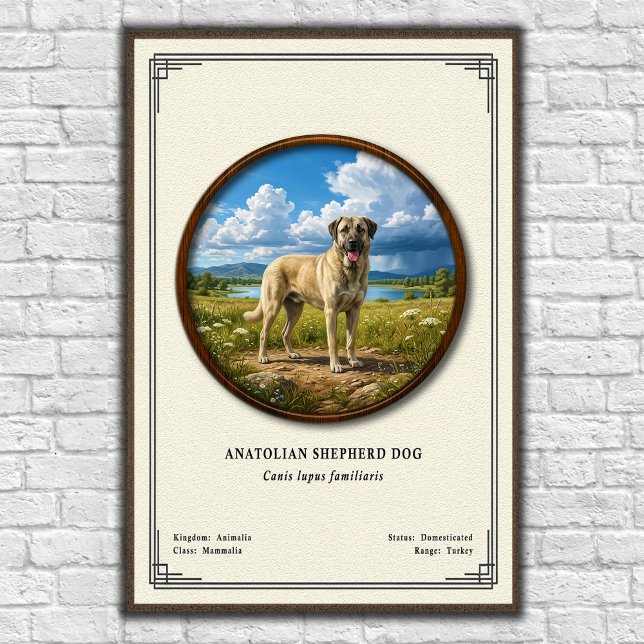 Poster Anatolian Shepherd Dog Zoology Series (Criador carregado)