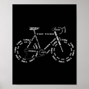 Poster Anatomia de uma Bicicleta - Peças de Bicicleta Eng