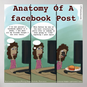 Pôster Anatomia Engraçada De Uma Publicação No Facebook