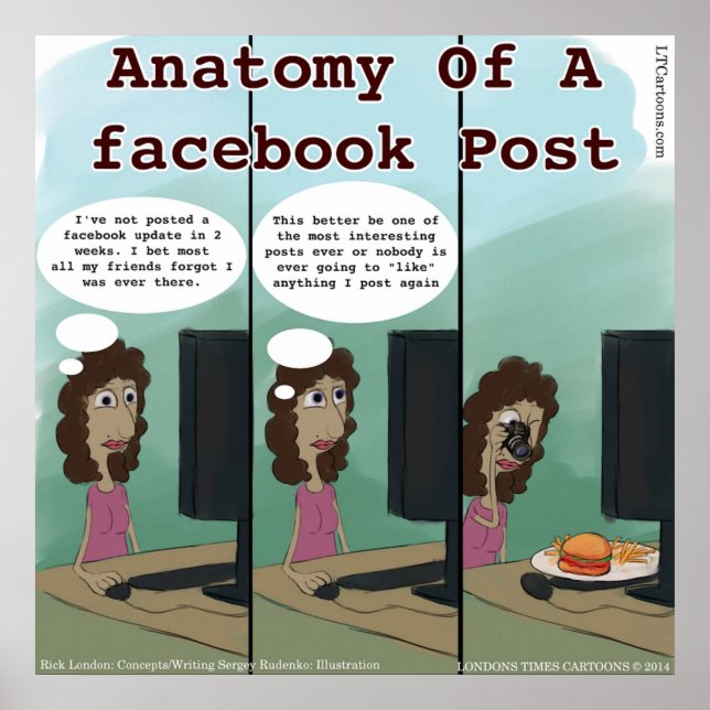 Pôster Anatomia Engraçada De Uma Publicação No Facebook (Frente)