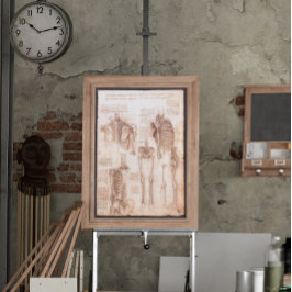 Pôster Anatomia humana Ossos do Esqueleto de Leonardo da