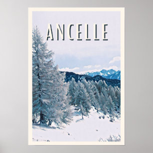 Poster Ancelle Station de ski