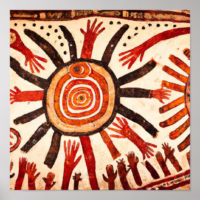 Poster Ancestralidade Radiante: O Mural do Culto Sol (Frente)