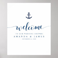Anchor Casais Náuticos Azuis Simples Chá Bem-vindo