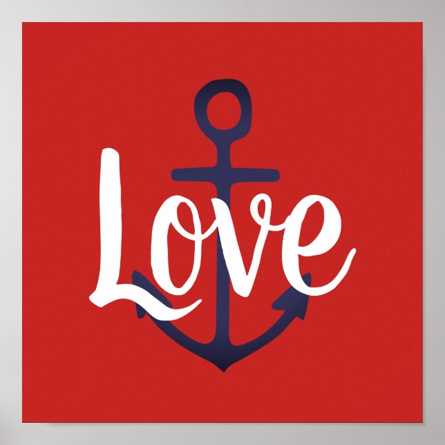 Poster ANCHOR náutico + inscrição LOVE (Frente)