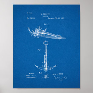 Pôster Anchor Patent - Blueprint