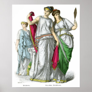 Pôster Ancient Greek Priestess and Noble Women