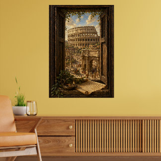 Poster Ancient Rome Colosseum Imperial Forum Oil Painting