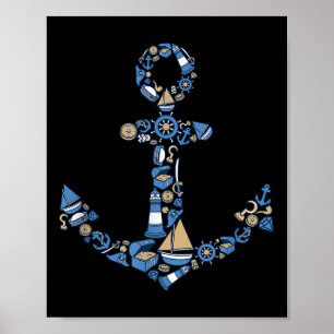 Poster Âncora de Barco Náutico _ Verão Vela e Navegação