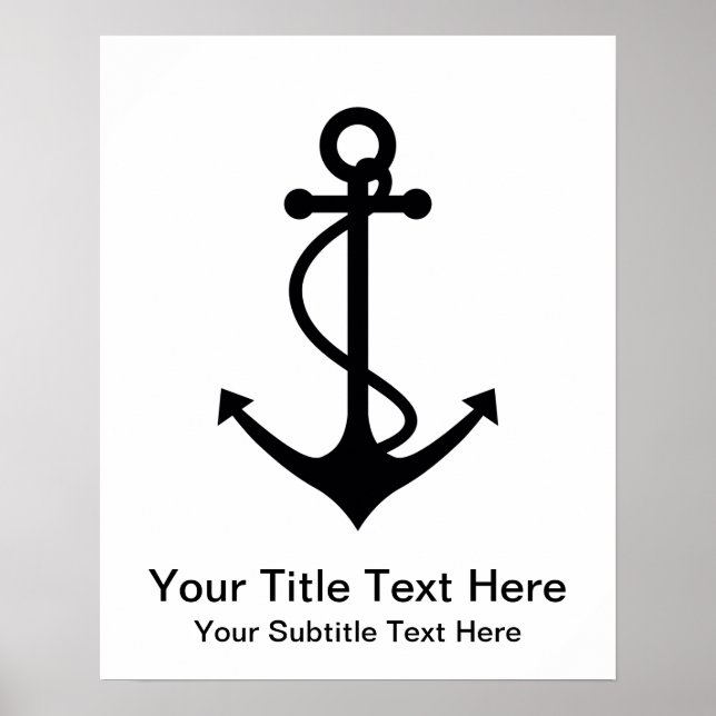 Poster Âncora preta básica (Frente)