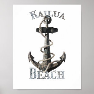 Poster Ancoragem Náutica de Vacinação do Havaí em Kailua