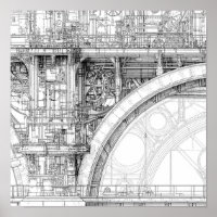 Andaimaria Intrincada Steampunk Arte Linear Técnic
