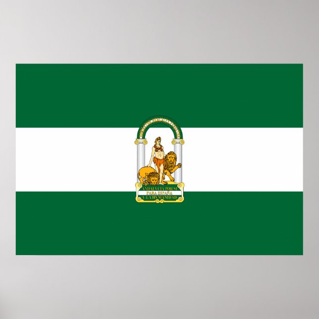 Pôster Andaluzia, bandeira Espanha (Frente)