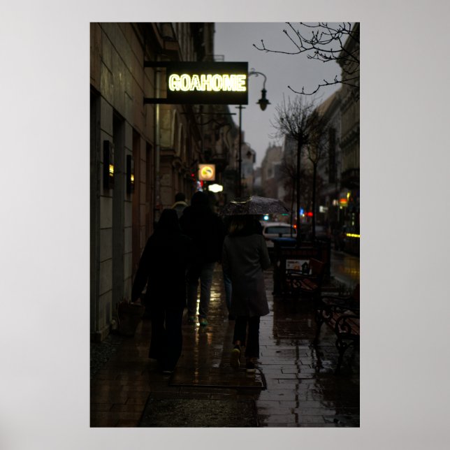 Poster Andando Em Uma Noite De Chuva (Frente)