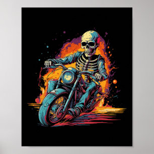 Poster Andando na Motocicleta Figurume Biker