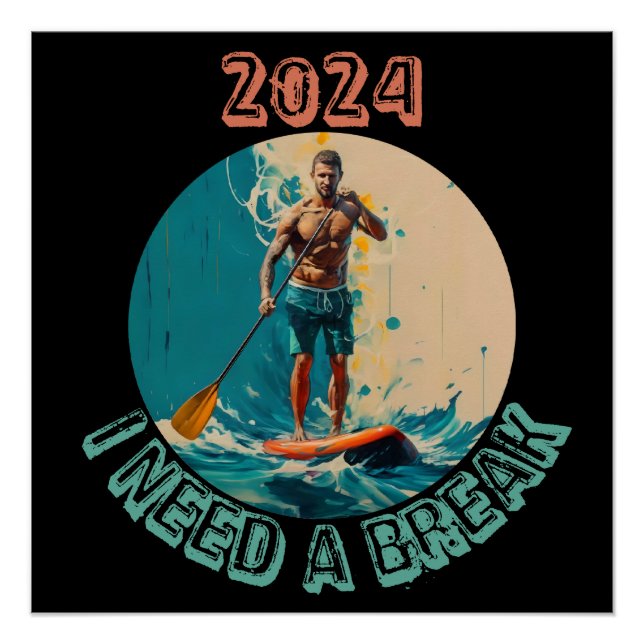 Pôster Andando pelas ondas: sup paddle conselho surfing e (Frente)