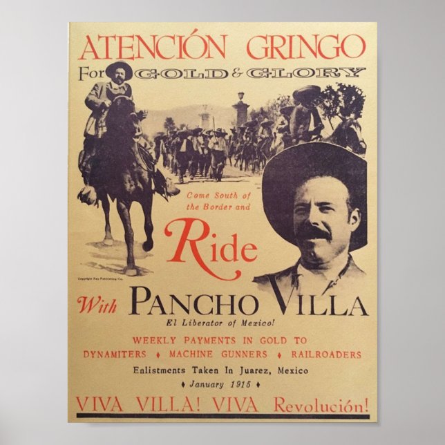 Poster Andar com Pancho Villa Antigo (Frente)