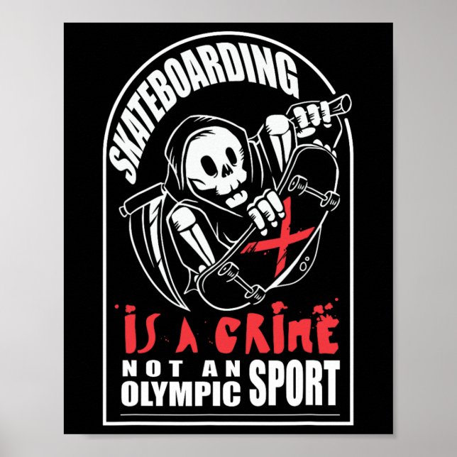 Poster Andar de skate é crime, não esporte (Frente)