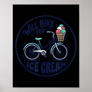 Poster Andará de Bicicleta por Sorvete Bicicleta Clássica