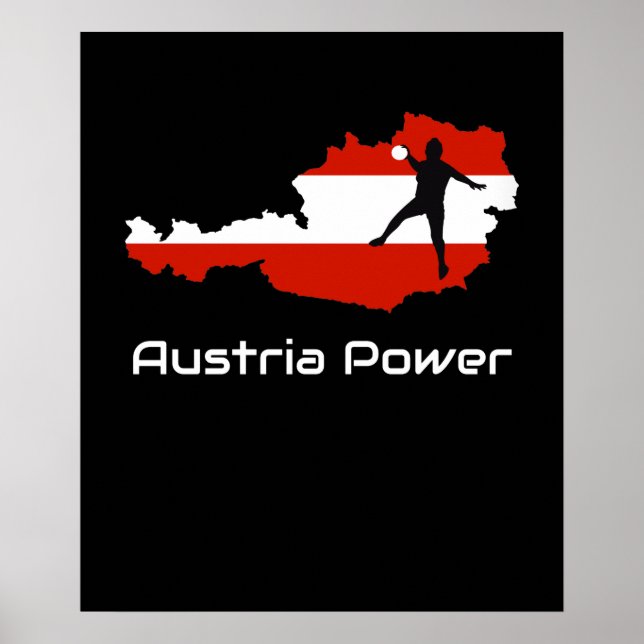 Poster Andebol - Áustria Power Austria Shirt (Frente)