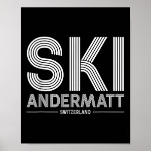 Poster Andermatt Ski Resort Swiss Alps Skiting Suiça