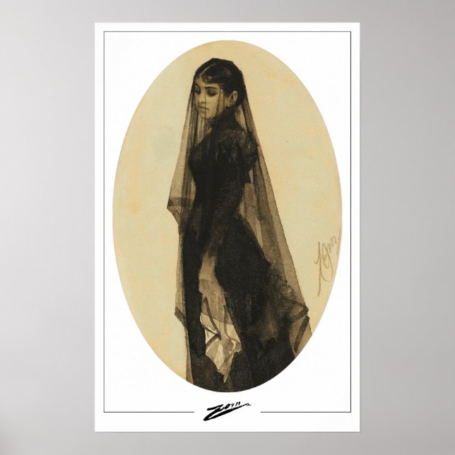Poster Anders Zorn Zedign Cartaz de Arte #344 (Frente)