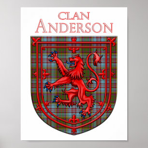 Poster Anderson Tartan Scottish Xadrez Lion Rampant