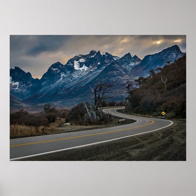 Poster Andes Highway, Tierra del Fuego, Argentina (Frente)
