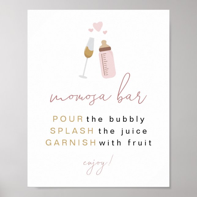 Poster ANDI Dusty Rosa Poppin' Botles Momosa Sinal de Bar (Frente)