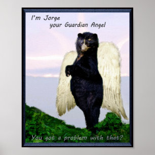 Poster andino do anjo-da-guarda do urso