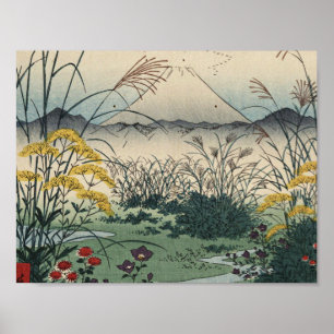 Poster Ando Hiroshige - Campo de Otsuki, província de Ka
