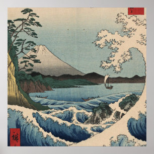 Poster Ando Hiroshige - Mar em Satta, Província de Surug