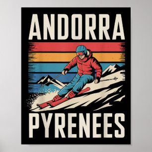 Poster Andorra Pirenéus Ski Resort, Diversão do Esqui Alp
