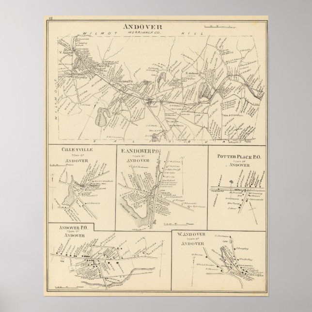 Pôster Andover, Merrimack Co (Frente)